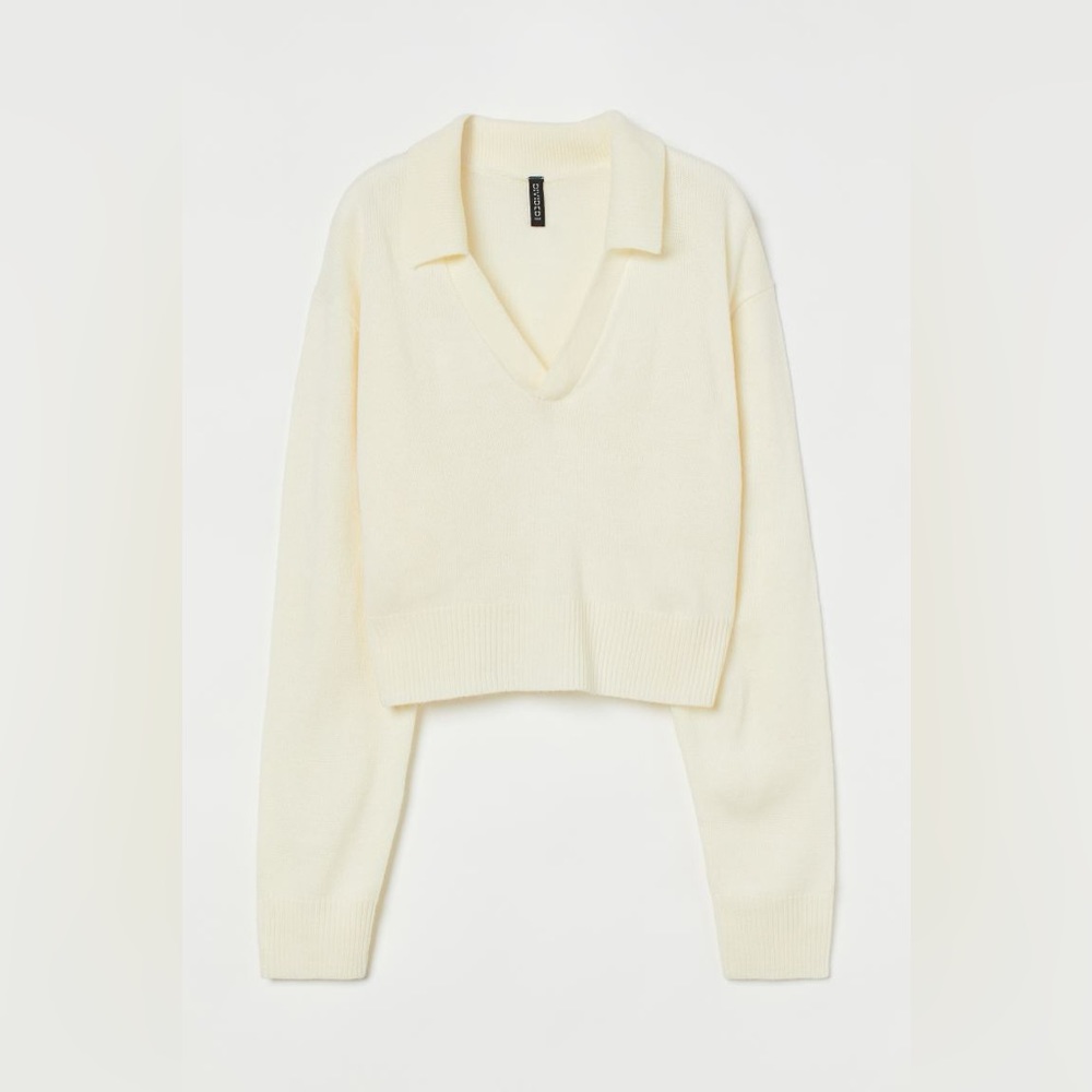 H&M Collared Sweater White